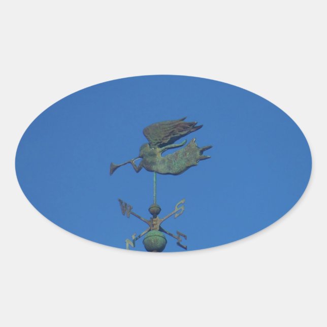Sticker Ovale Ange Vane météorologique (Devant)
