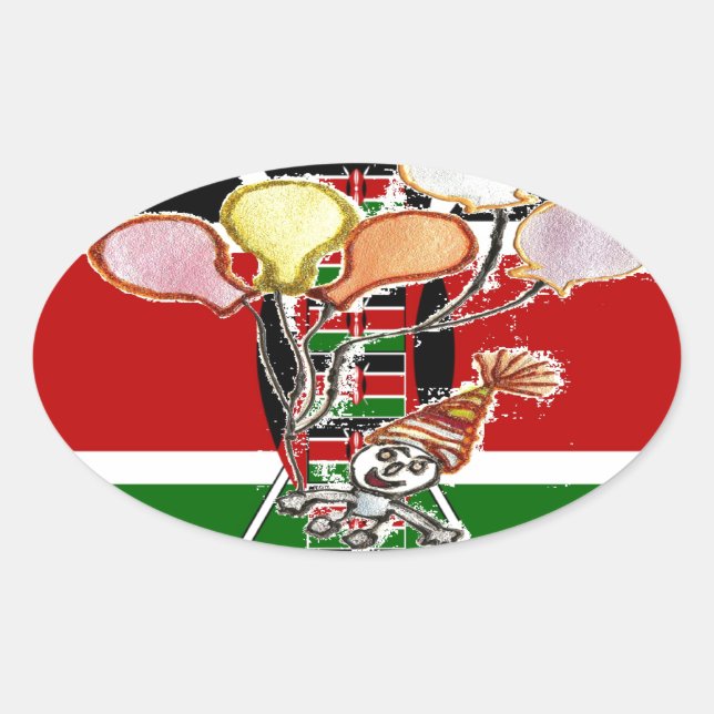Sticker Ovale anniversaire du Kenya (Devant)