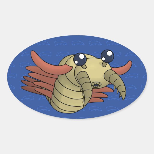 Sticker Ovale Anomalocaris - Les crevettes inhabituelles (Devant)