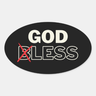 Sticker Ovale Anti-Religion athée "sans Dieu"