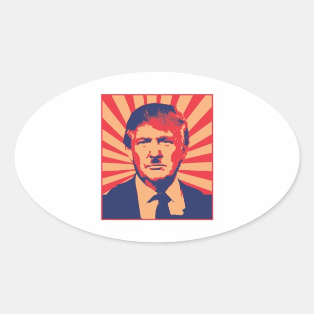 Sticker Ovale Anti-Trump (Devant)