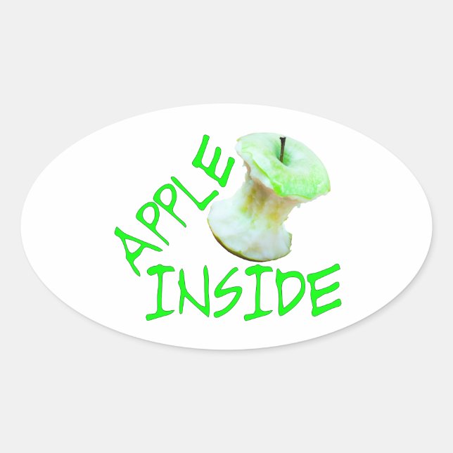 Sticker Ovale Apple à l'intérieur (Devant)