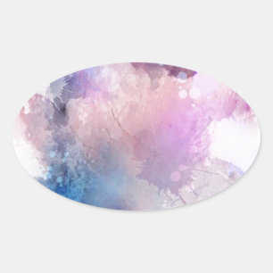 Sticker Ovale Aquarelle
