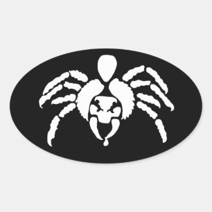 Sticker Ovale Araignée avec venin sur fang
