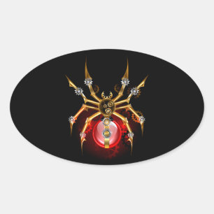 Sticker Ovale Araignée en vapeur noire