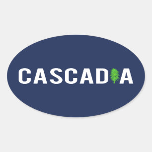 Sticker Ovale Arbre de Cascadia
