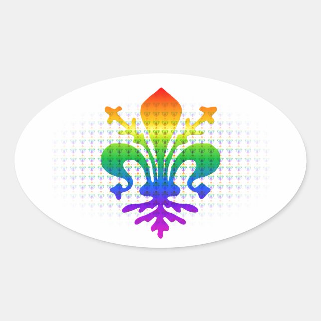 Sticker Ovale Arc-en-ciel (Devant)