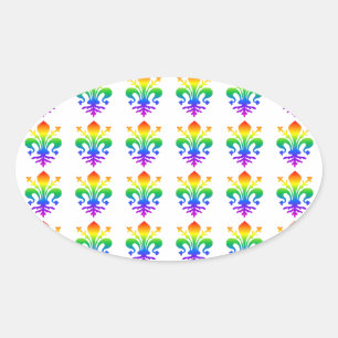 Sticker Ovale Arc-en-ciel