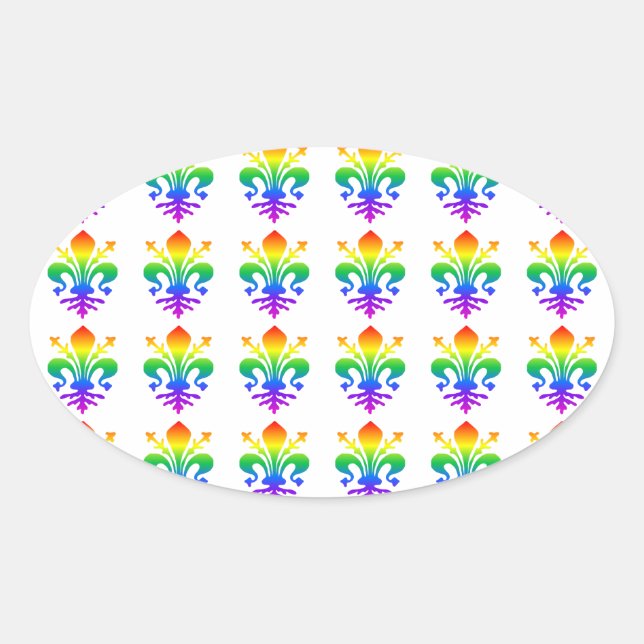 Sticker Ovale Arc-en-ciel (Devant)