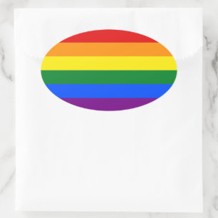 Sticker Ovale Arc-en-ciel LGBT Pride