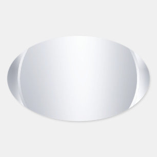 Sticker Ovale Argent métallique personnalisé Look Blank Modèle m
