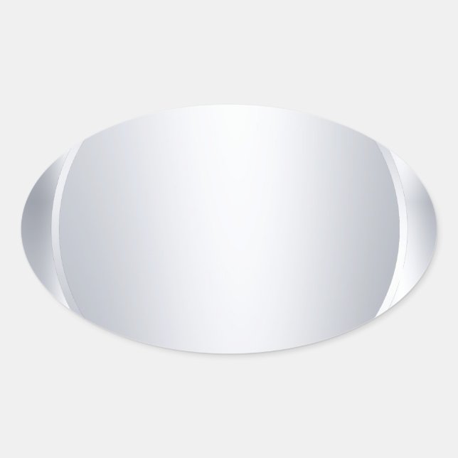 Sticker Ovale Argent métallique personnalisé Look Blank Modèle m (Devant)