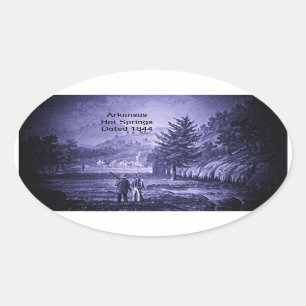 Sticker Ovale Arkansas Hot Springs Vintage 1844