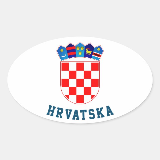 Sticker Ovale Armoiries de la Croatie (Devant)