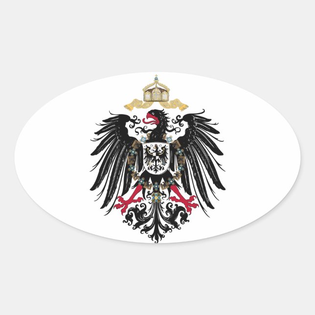Sticker Ovale Armoiries de l'Empire allemand de 1889 (Devant)