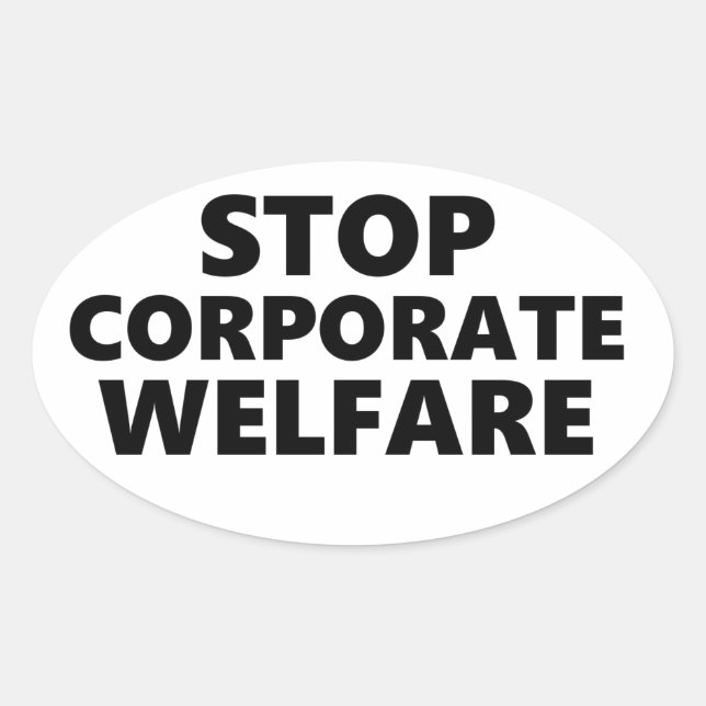 Sticker Ovale Arrêter le bien-être des entreprises (Devant)