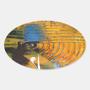 Sticker Ovale Art Abstrait