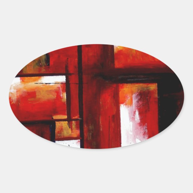 Sticker Ovale Art Abstrait (Devant)
