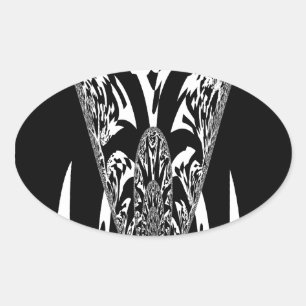 Sticker Ovale Art Abstrait africain