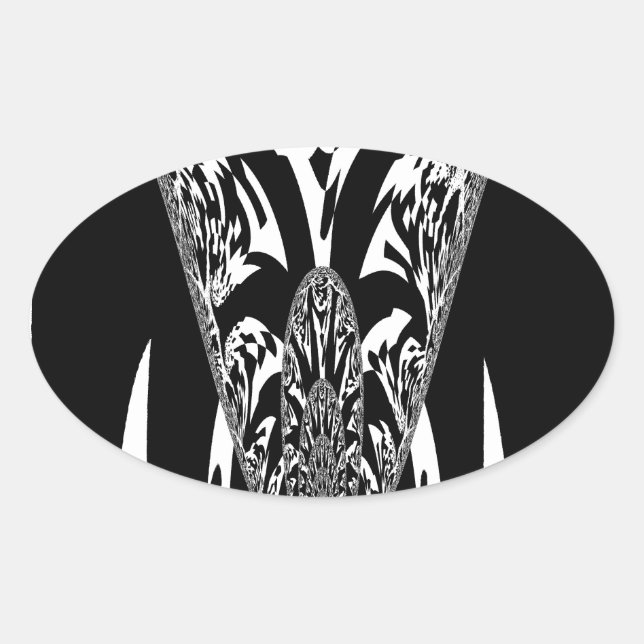 Sticker Ovale Art Abstrait africain (Devant)