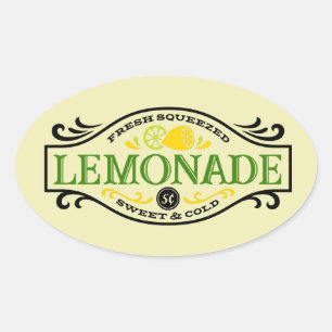 Sticker Ovale art de mot de limonade fraîche