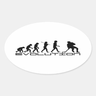 Sticker Ovale Art d'évolution de sport de hockey sur glace