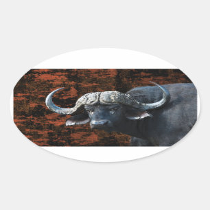 Sticker Ovale Art d'imaginaire de Buffalo