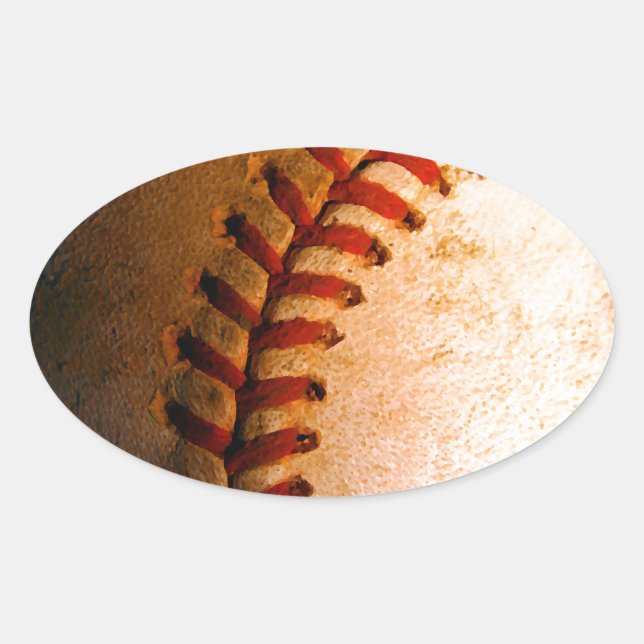 Sticker Ovale Art du baseball (Devant)