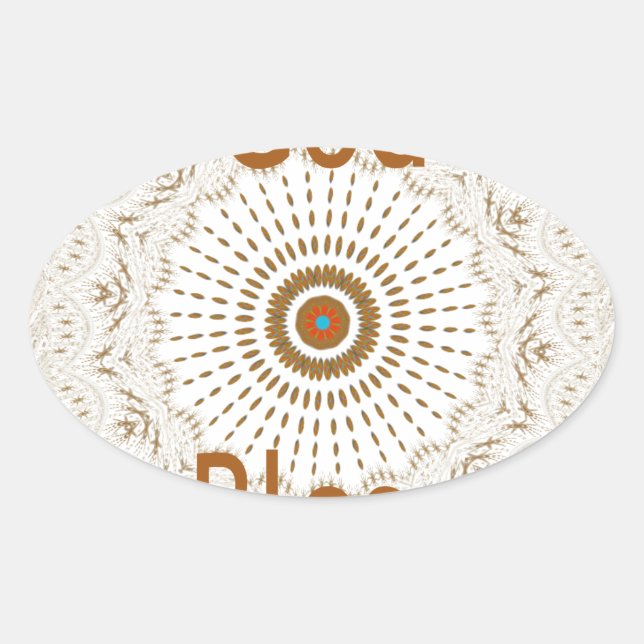 Sticker Ovale Art Motif Africain Traditionnel Imprimer (Devant)