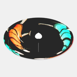 Sticker Ovale Art Motif traditionnel africain Imprimer