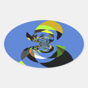 Sticker Ovale Art Vector Design pour femme africaine Imprimer