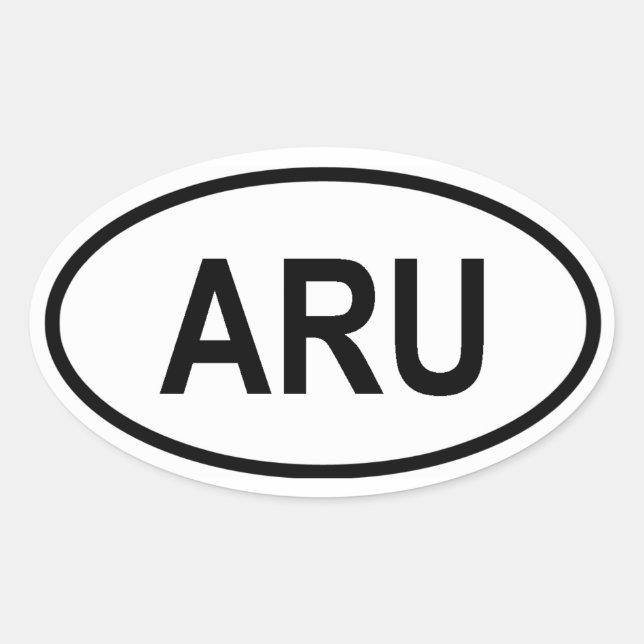 Sticker Ovale Aruba "ARU" (Devant)