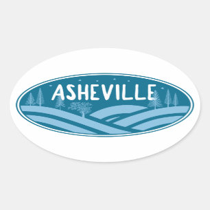 Sticker Ovale Asheville Caroline du Nord Extérieur