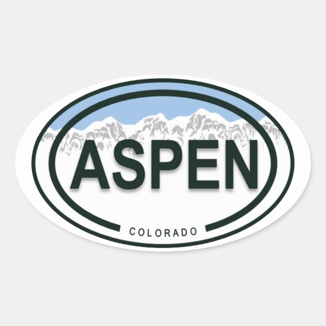 Sticker Ovale Aspen Colorado Rocky Mountain (Devant)