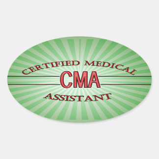 STICKER OVALE ASSISTANT MÉDICALE CERTIFIÉ LOGO CMA