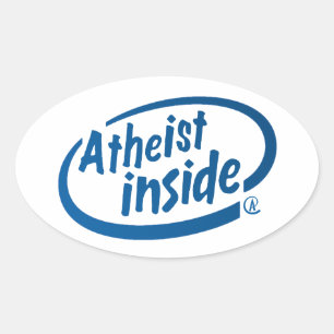 Sticker Ovale Athée à l'intérieur