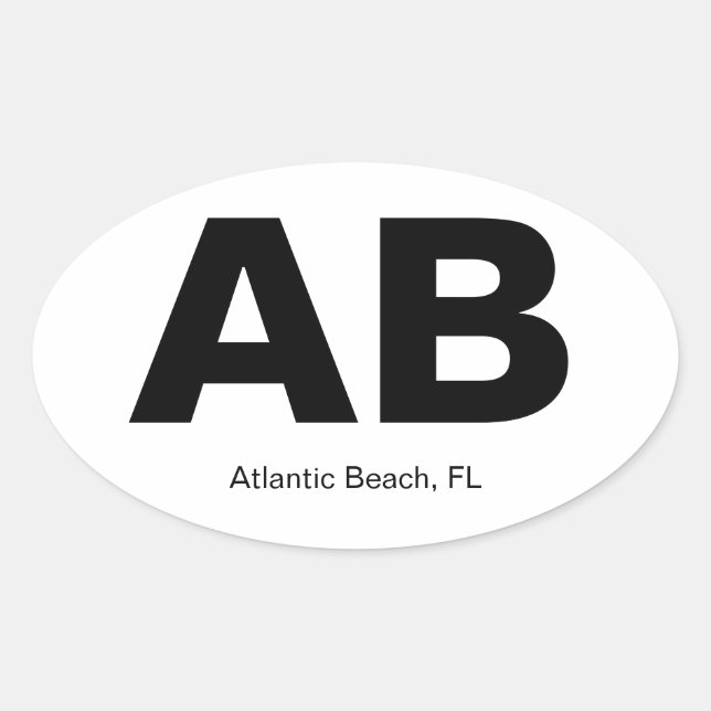 Sticker Ovale Atlantic Beach, FL (Devant)