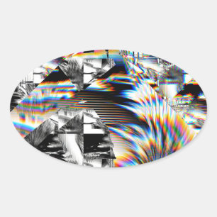 Sticker Ovale Attaque arc-en-ciel