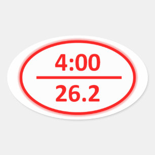 Sticker Ovale Au-dessous de l'autocollant de marathon de 4