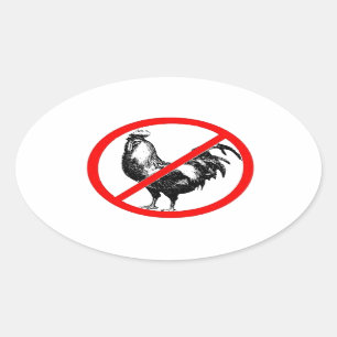 Sticker Ovale Aucun coq ? !