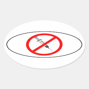 Sticker Ovale Aucun vaccin
