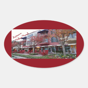 Sticker Ovale Automne sur Hilton Head Island - magasins de ville