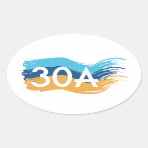 Sticker Ovale Autoroute 30A Florida Beach Swash Design