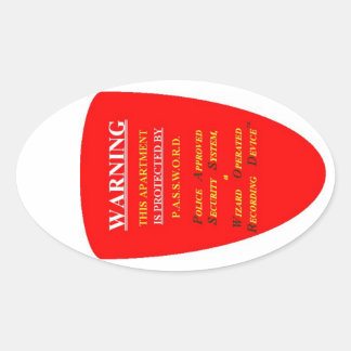 STICKER OVALE AVERTISSEMENT DU SYSTÈME DE SÉCURITÉ