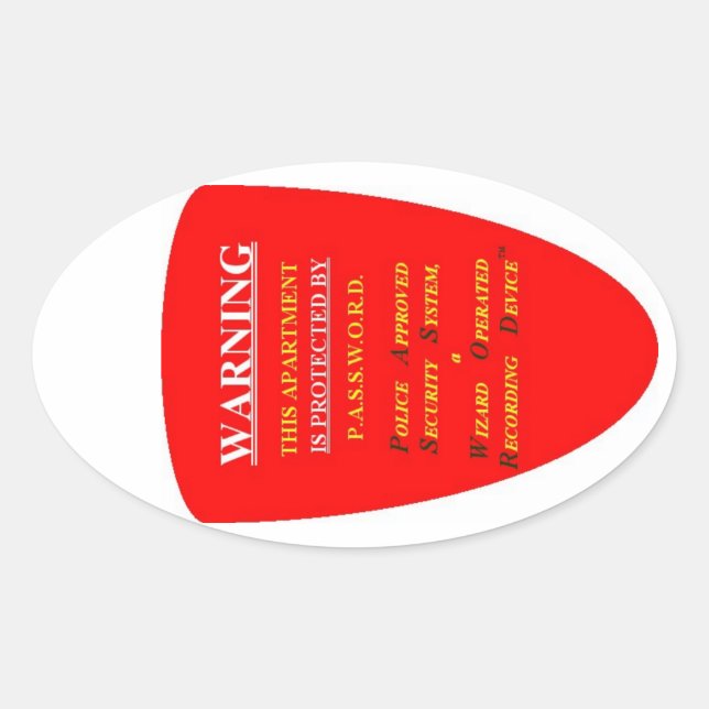 STICKER OVALE AVERTISSEMENT DU SYSTÈME DE SÉCURITÉ (Devant)
