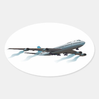 Sticker Ovale Avion. Jumbo jet.