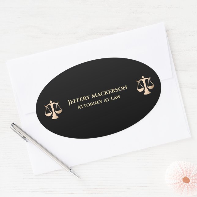 Sticker Ovale Avocat De Droit Professionnel Moderne (Enveloppe)