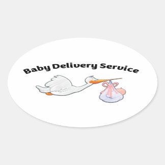 Sticker Ovale Baby Delivery Service ! Funny Midwife