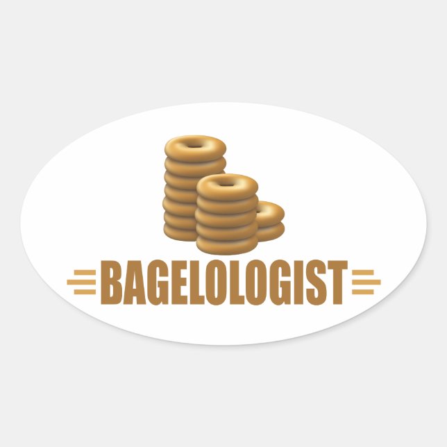 Sticker Ovale Bagels amusants (Devant)