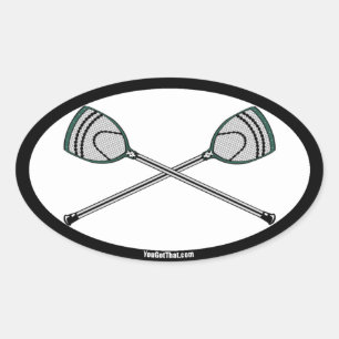 Sticker Ovale Baguette de gardien de but de crosse verte